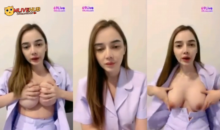 หลุดไลฟ์สด 69Live หลุดน้องบีมมี่พยาบาลสาวคนสวยเด็ดไลฟ์สดตอนพักเที่ยงในกลุ่มลับ เปิดนมอกตูมใหญ่มากโชว์จุกนมสวยน่าดูดก่อนยกขาแหวกรูหีให้ดูน่าเย็ดสุดๆ